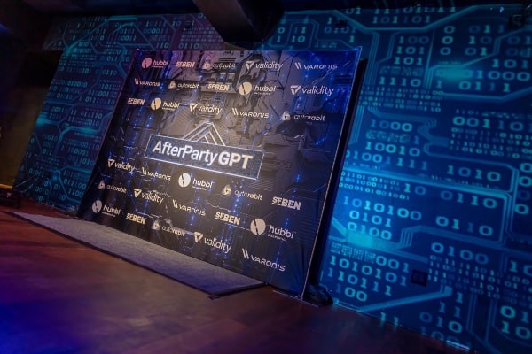 Cyberpunk enviromental experience AI photo booth