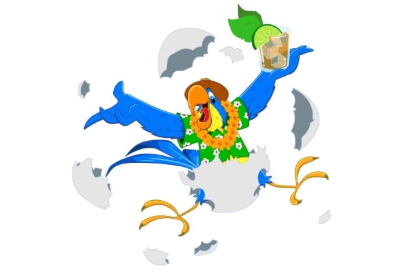 Parrot breaking out of shell 